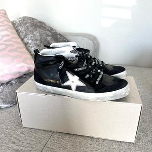 Golden Goose Midstar Black Leather sneakers size 38 worn three times *LIKE NEW*